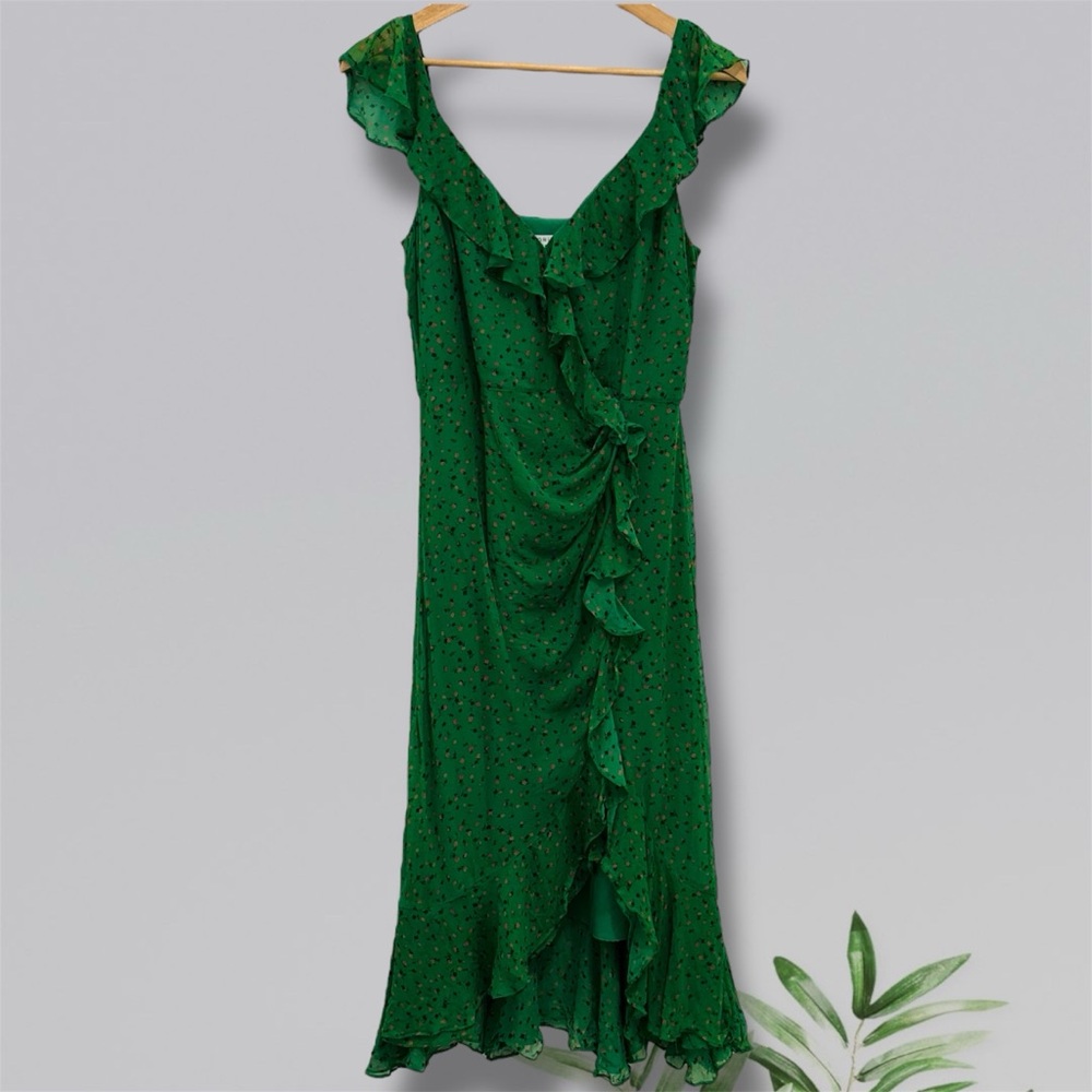 Veronica Beard Amal Silk Midi Dress - Picture 2 of 14